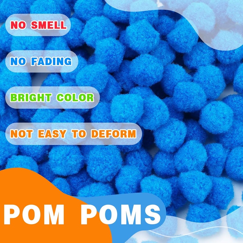 MORFEN 150 Pieces Pom Poms, 1 Inch Blue Craft Pom Poms, Fuzzy Pompom Puff Balls, Small Pom Pom Balls for DIY Arts and Crafts Projects, Home Decorations - Image 4